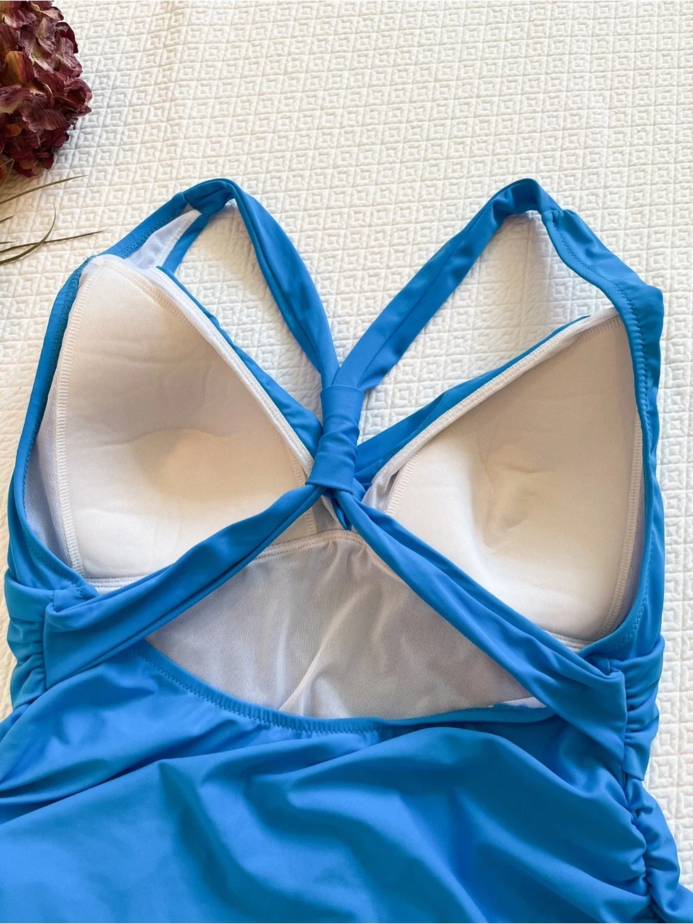 LL Bean Slimming UPF 50+ Ruched One Piece Swimsuit Size 18